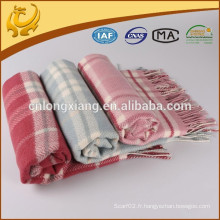 Style Plaid classique Mongolie China Blanket Factory Supersoft 100% Twill Couverture en laine mérinos, laine